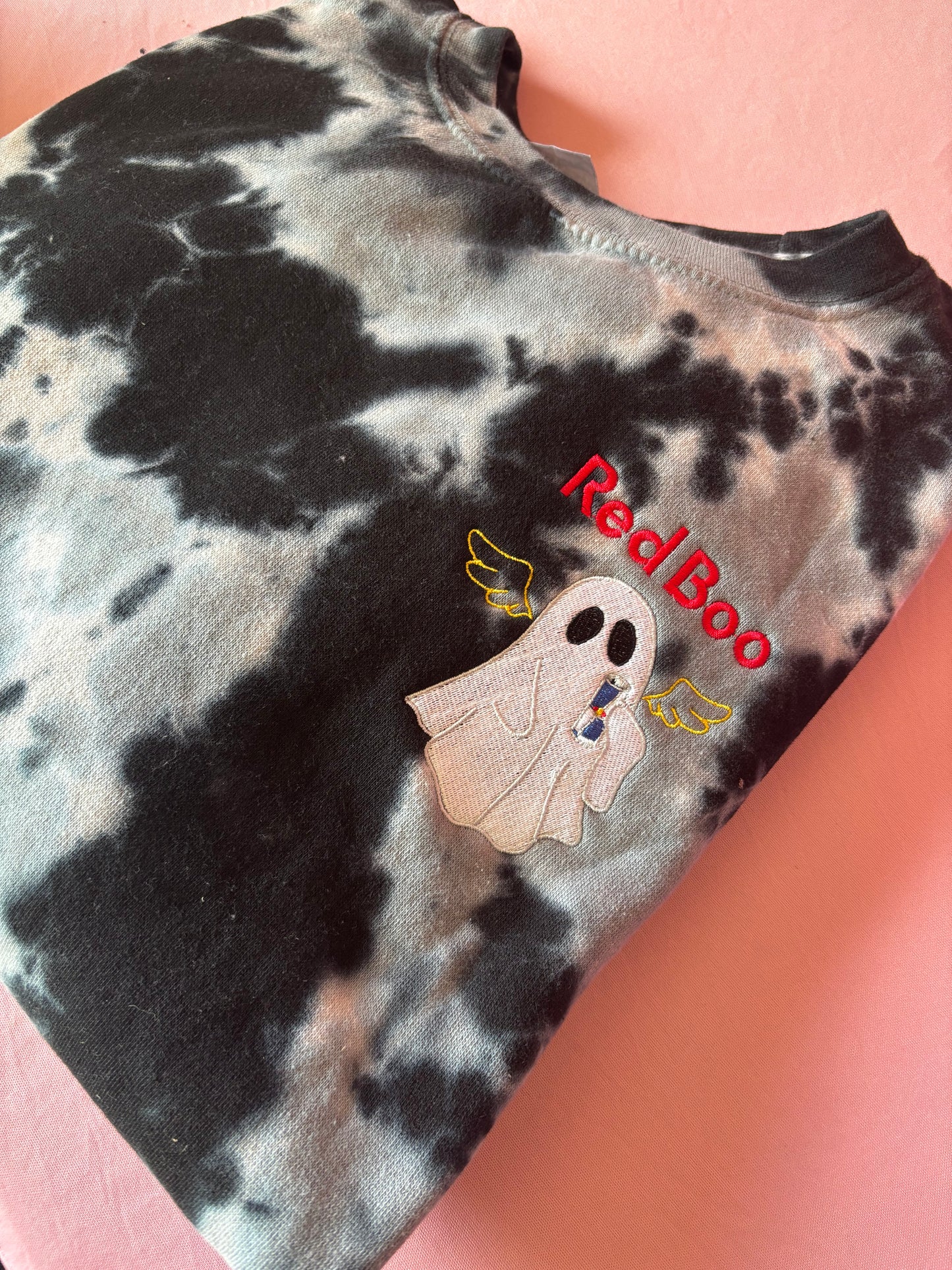 Red Boo tie dye crewneck