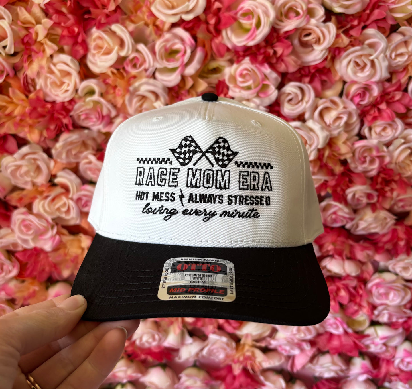 Race mom era embroidered hat