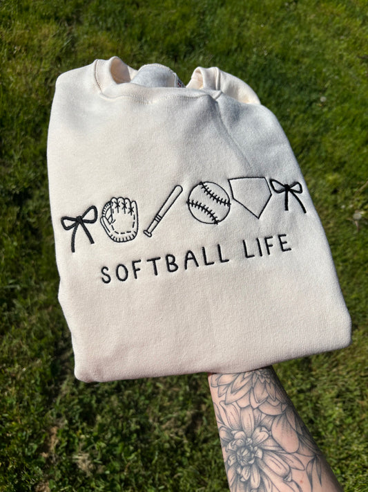Softball life crewneck