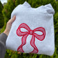 Red bow mockneck