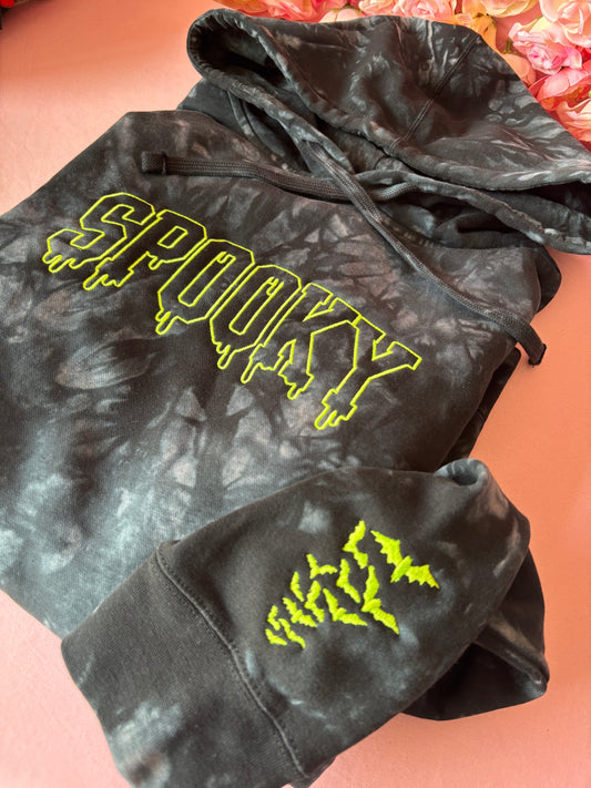 Spooky tie dye hoodie