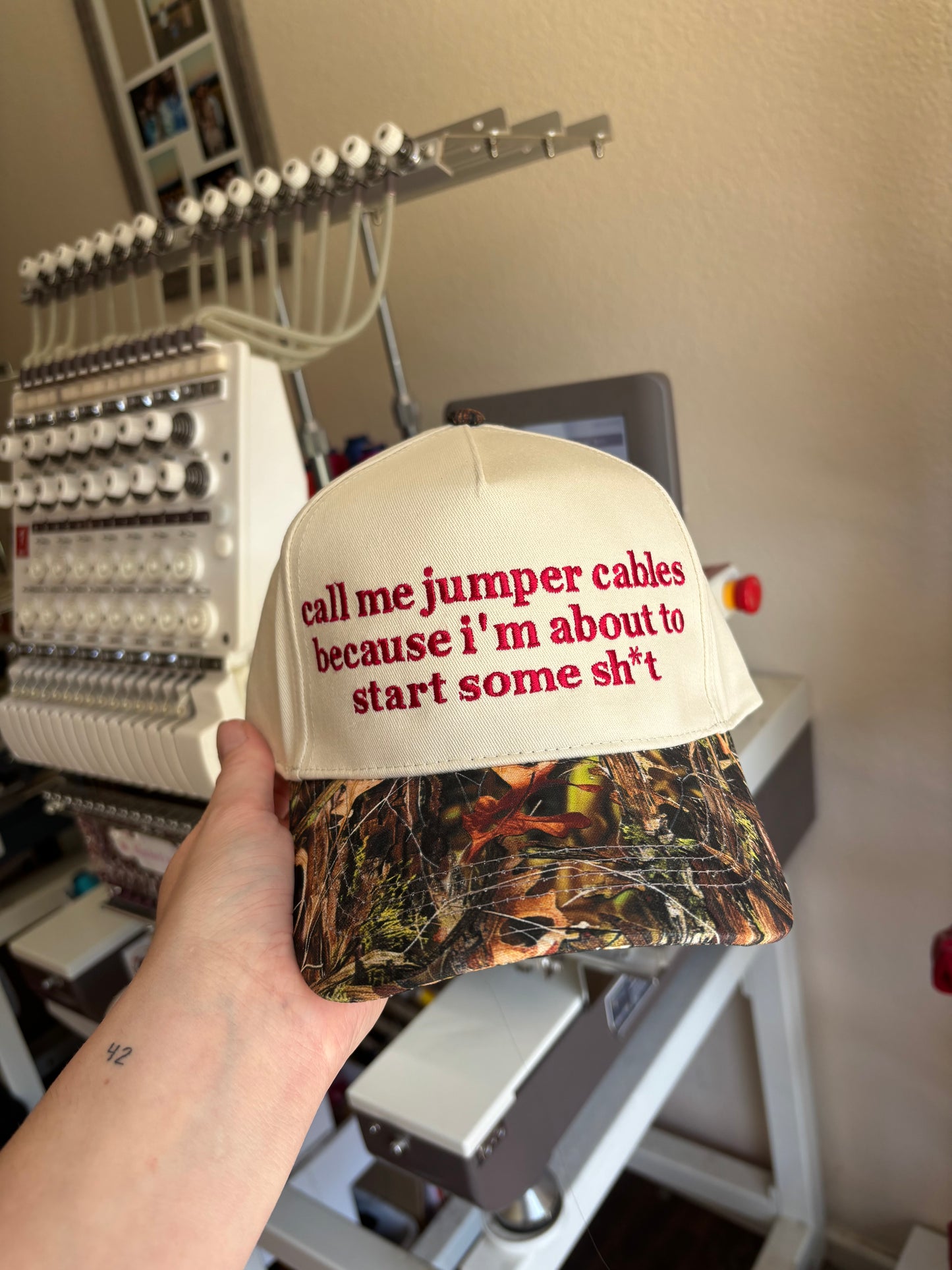 Call me jumper cables hat