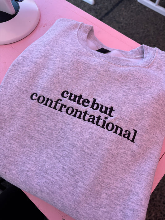 Cute but confrontational crewneck