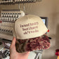 I want to cry mauve floral hat