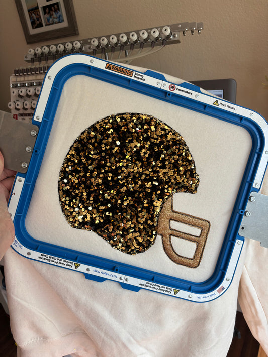 Sequin helmet