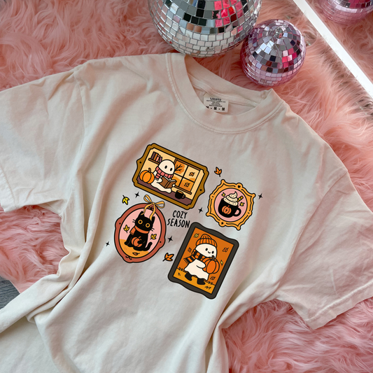 Cozy season stamp tee