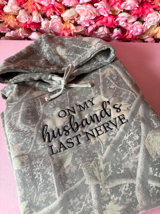 On my husbands last nerve hoodie
