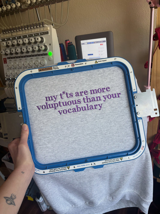 My t*ts are more voluptuous than your vocab crew