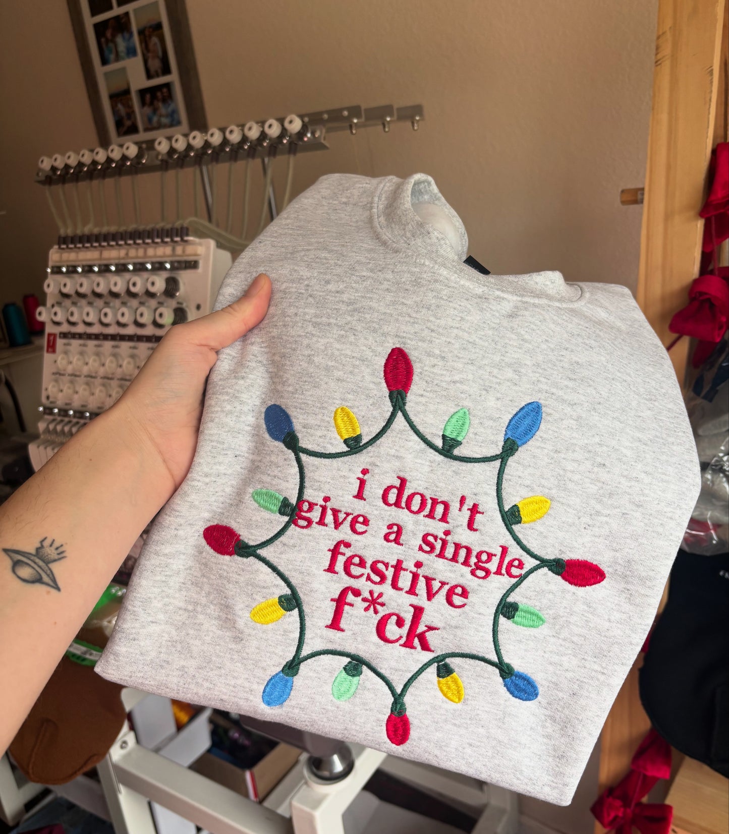 I don’t give a single festive crewneck