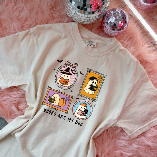 Books are my boo stamp tee