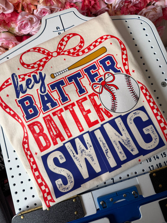 Hey Batter Batter Swing Printed Tee