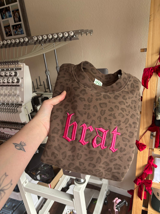 Brat embroidered CREWNECK