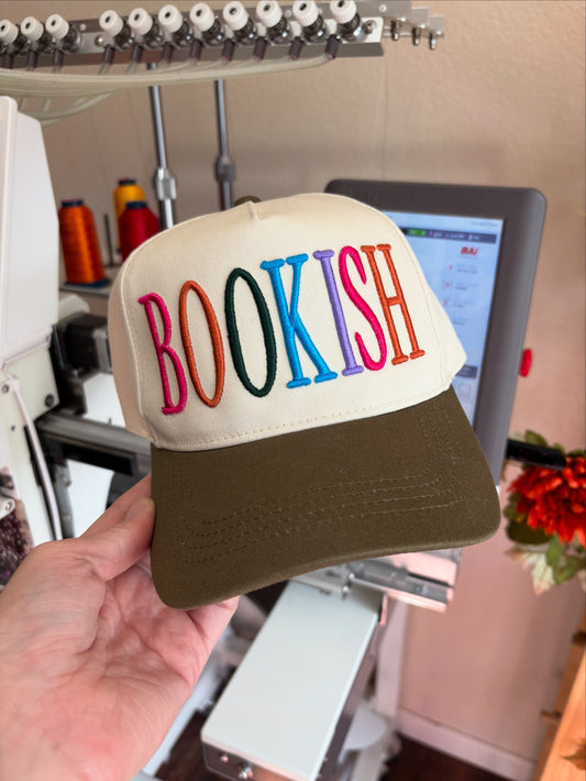 Bookish puff embroidered hat