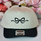 Bow embroidered hat