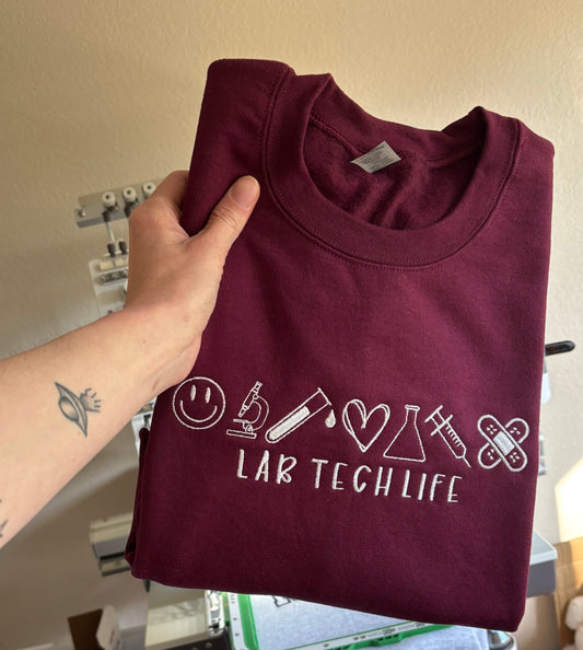 Lab tech life crewneck
