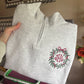 Wreath monogram 1/4 zip